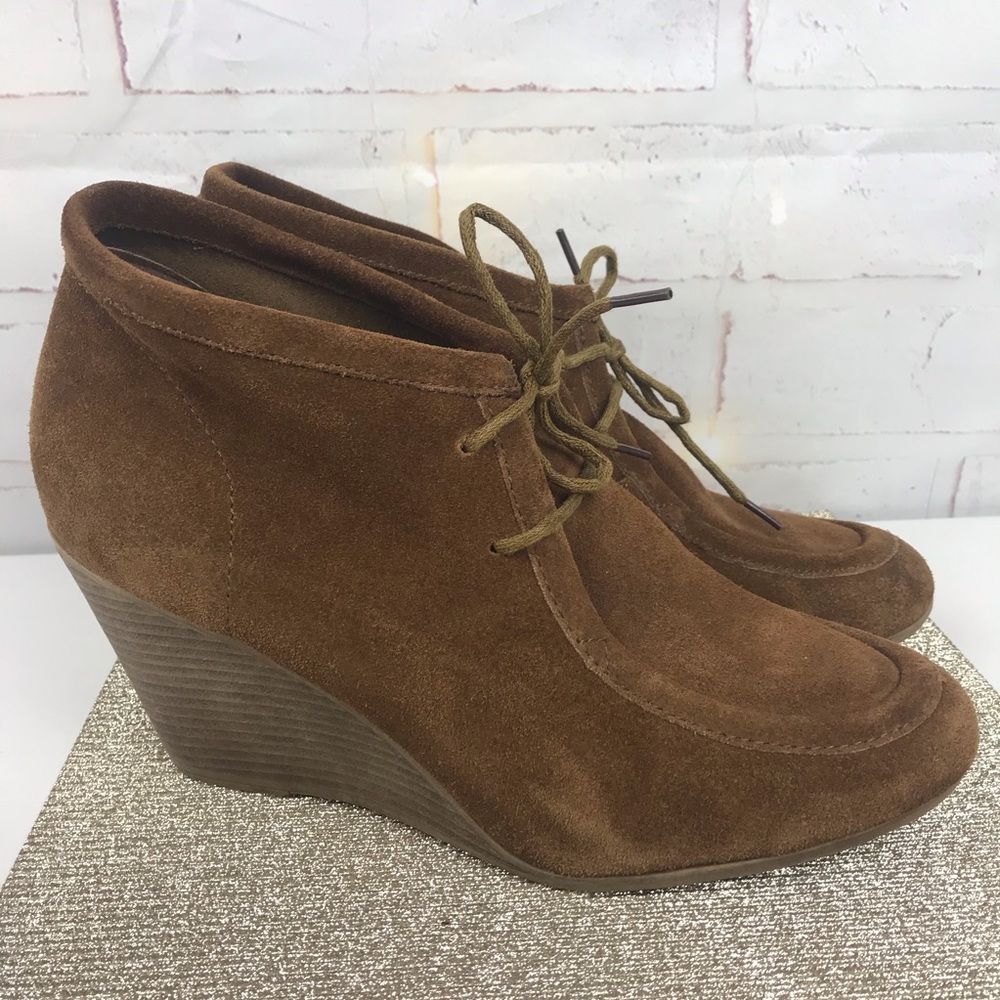 Bjorndal: Womens Suede Wedge Booties boots -Sz:11